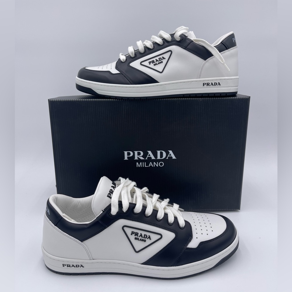 Prada District leather sneakers White & Black